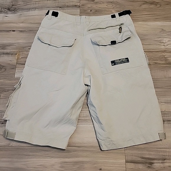PACO Jeans Cargo Shorts Mens 36 Beige Military Style Baggy Y2K Loose Hip Hop VGT - Picture 5 of 16